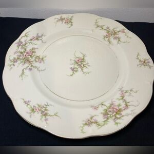 Theodore Haviland NY Rosalinde 10” Dinner Plate Floral White Gold Single Vintage